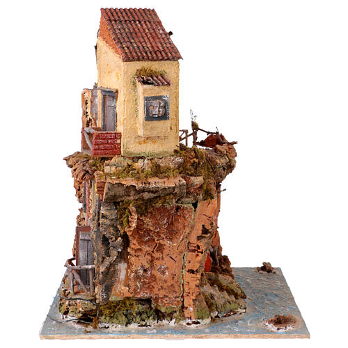 Szopka neapolitańska w stylu XVIII wieku - wysepka nadmorska 55×40×45 cm, do figurek 10–12 cm 7