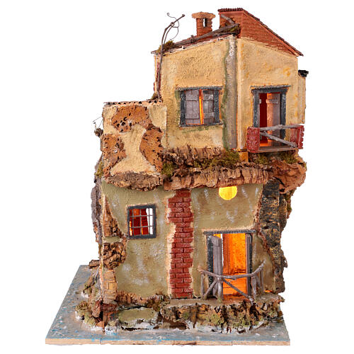 Szopka neapolitańska w stylu XVIII wieku - wysepka nadmorska 55×40×45 cm, do figurek 10–12 cm 11