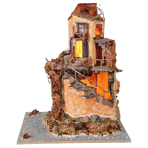 18th century style nativity scene sea island 55x40x45 cm, Neapolitan nativity scene 10-12 cm 9