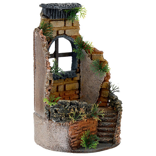 Scène niche avec fenêtre 20x15 cm crèche napolitaine 10 cm 3