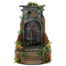 Door facade 10-12 cm Neapolitan nativity scene 28x18 cm