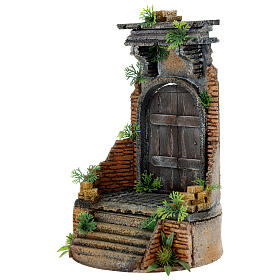 Door facade 10-12 cm Neapolitan nativity scene 28x18 cm