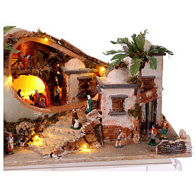 Amphore en terre cuite crèche style XVIIIe napolitain 25x85x40 cm avec statuettes