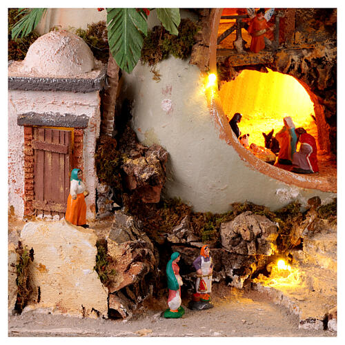 Amphore en terre cuite crèche style XVIIIe napolitain 25x85x40 cm avec statuettes 3