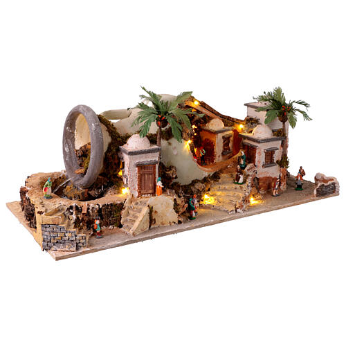 Anfora terracotta presepe stile 700 napoletano 25x85x40 cm con statuine 5