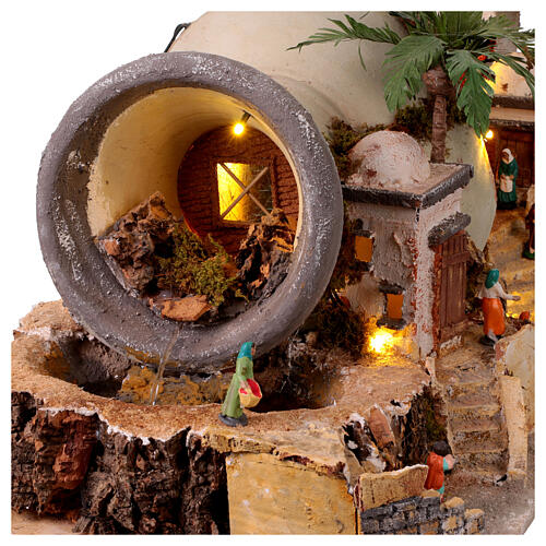 Anfora terracotta presepe stile 700 napoletano 25x85x40 cm con statuine 7
