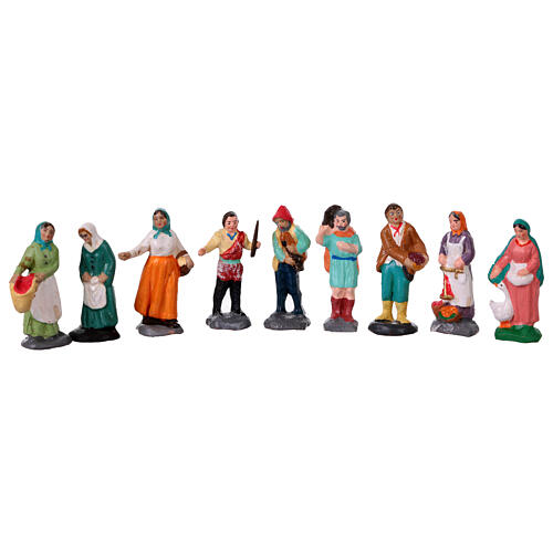 Anfora terracotta presepe stile 700 napoletano 25x85x40 cm con statuine 13