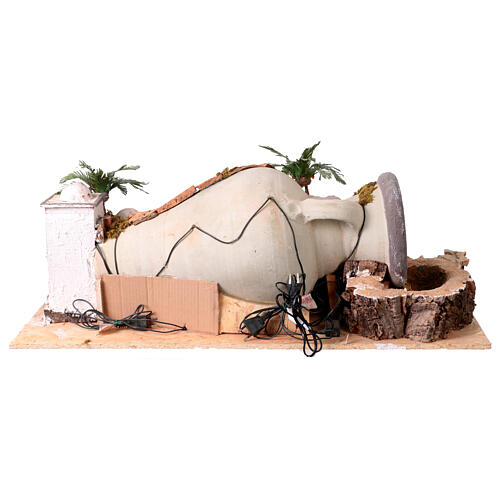 Anfora terracotta presepe stile 700 napoletano 25x85x40 cm con statuine 15