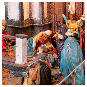 Small village with fountain, 60x40x45 cm, Neapolitan Nativity Scene with 10-12 cm figurines