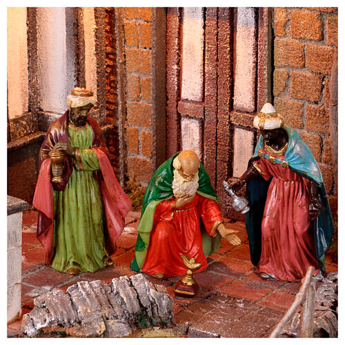 Small village with fountain, 60x40x45 cm, Neapolitan Nativity Scene with 10-12 cm figurines 11