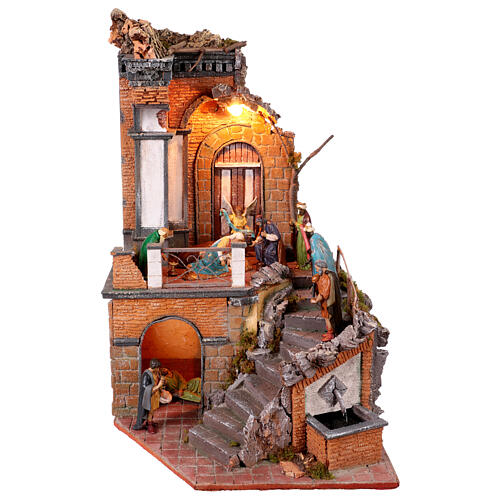 Petit hameau avec fontaine 60x40x45 cm crèche napolitaine avec figurines 10-12 cm 1