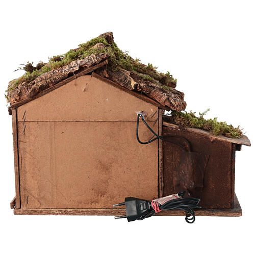 Capanna con bivacco e fuoco 25x30x20 cm presepe napoletano 8-10 cm 4