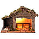 Capanna con bivacco e fuoco 25x30x20 cm presepe napoletano 8-10 cm s1