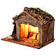 Capanna con bivacco e fuoco 25x30x20 cm presepe napoletano 8-10 cm s2