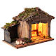 Capanna con bivacco e fuoco 25x30x20 cm presepe napoletano 8-10 cm s3