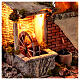 Capanna con mulino acqua e fontana 25x45x25 cm presepe napoletano 10-12 cm s2