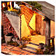 Capanna con mulino acqua e fontana 25x45x25 cm presepe napoletano 10-12 cm s4