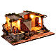 Capanna con mulino acqua e fontana 25x45x25 cm presepe napoletano 10-12 cm s5