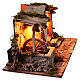 Capanna con mulino acqua e fontana 25x45x25 cm presepe napoletano 10-12 cm s6