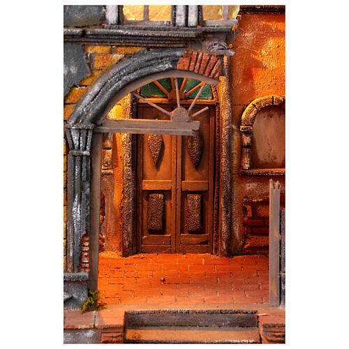 Tempio chiesa con natività 55x40x35 cm presepe napoletano 10-12 cm 3
