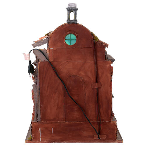 Tempio chiesa con natività 55x40x35 cm presepe napoletano 10-12 cm 15