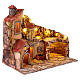 Presepe case con fontana 50x60x35 cm presepe napoletano 10-12 cm s4