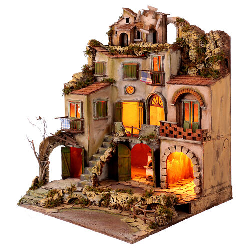 Crèche de style XVIIIe avec moulin 75x60x55 cm pour crèche napolitaine 10-12 cm 3