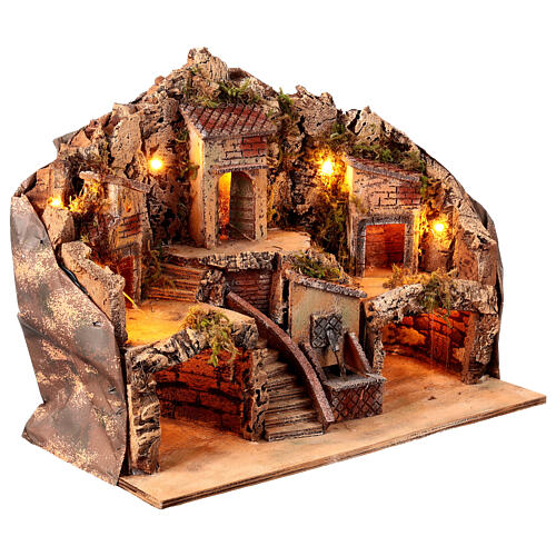 Crèche avec fontaine 35x50x25 cm pour figurines 8 cm 4