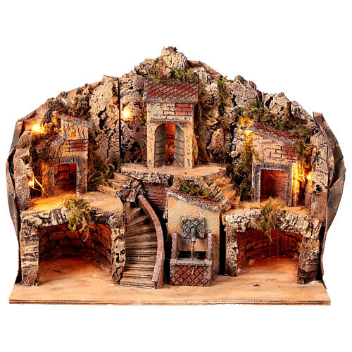 Presepe con fontana 35x50x25 cm per statuine 8 cm 1