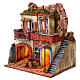 Antiga vila com fonte estilo séc. 18 presépio napolitano 10-12 cm 45x40x30 cm s2