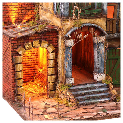 Scena presepe stile 700 con terrazzo 50x60x40 cm presepe napoletano 10-12 cm 2