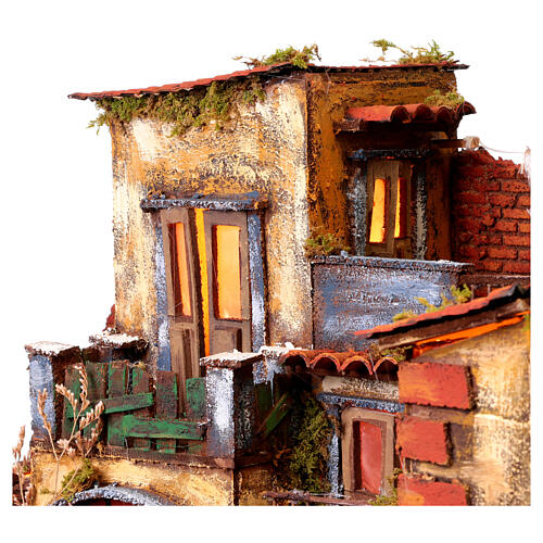 Scena presepe stile 700 con terrazzo 50x60x40 cm presepe napoletano 10-12 cm 6