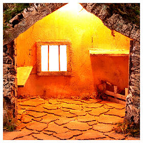 Capanna con forno 35x55x45 cm presepe napoletano 10-14 cm