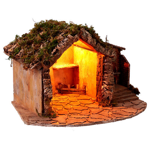 Stable with oven 35x55x45 cm Neapolitan Nativity Scene 10-14 cm 5