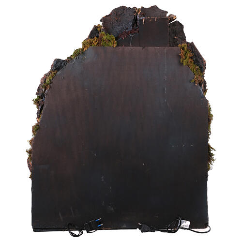 18th century nativity village with fountain and half-arch base 75x60x45 cm Neapolitan nativity scene 10-12 cm 9