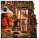 18th century nativity village with fountain and half-arch base 75x60x45 cm Neapolitan nativity scene 10-12 cm s2