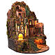 18th century nativity village with fountain and half-arch base 75x60x45 cm Neapolitan nativity scene 10-12 cm s6