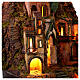 18th century nativity village with fountain and half-arch base 75x60x45 cm Neapolitan nativity scene 10-12 cm s7