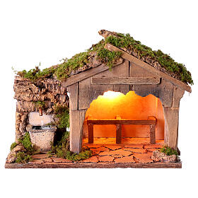 Nativity with fountain for 10-12 cm Neapolitan Nativity Scene, 20x30x20 cm