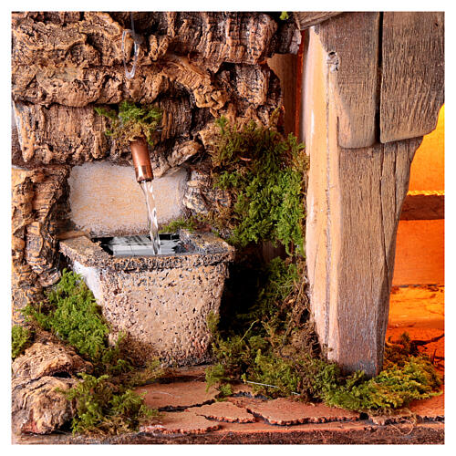 Natività con fontana 10-12 cm presepe napoletano 20x30x20 cm 2