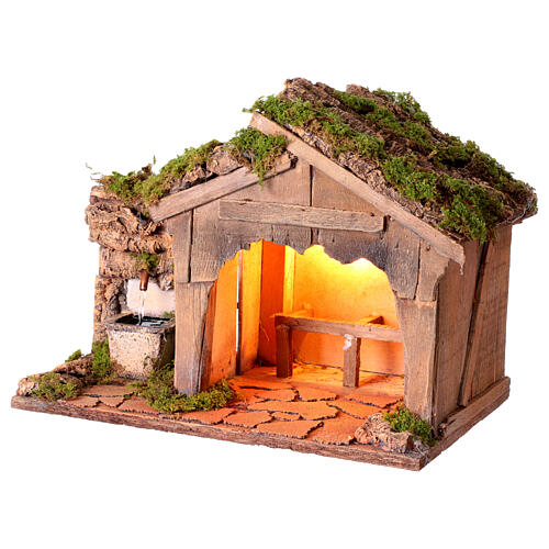 Natività con fontana 10-12 cm presepe napoletano 20x30x20 cm 4