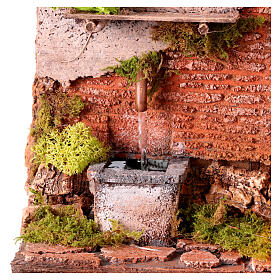 Capanna con portico e fontana 25x30x20 cm presepe napoletano 10-12 cm
