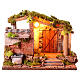 Capanna con portico e fontana 25x30x20 cm presepe napoletano 10-12 cm s1