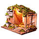 Capanna con portico e fontana 25x30x20 cm presepe napoletano 10-12 cm s3