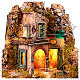 Petit village fontaine base angulaire 70x35x35 cm crèche napolitaine 10-12 cm s2