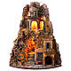 Small corner-base village with fountain 70x35x35 cm Neapolitan nativity scene 10-12 cm s1