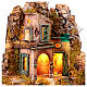 Small corner-base village with fountain 70x35x35 cm Neapolitan nativity scene 10-12 cm s2