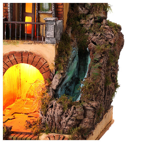 Borgo presepe forno e cascata 55x50x45 cm presepe napoletano 10-12 cm 6