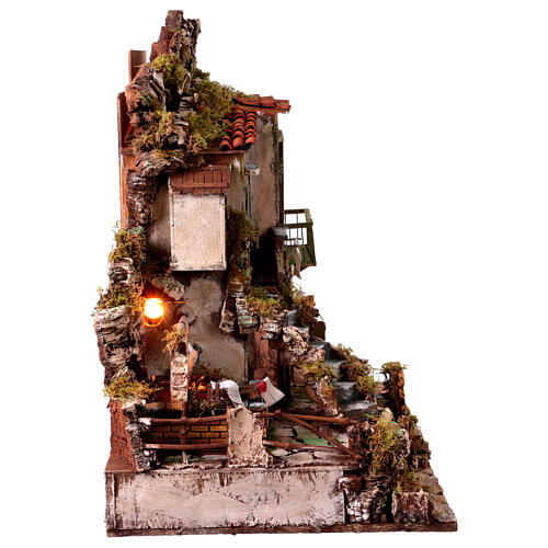 18th Century Style Nativity Scene with Washhouse 60x60x40 cm Neapolitan Style 10-12 cm 7