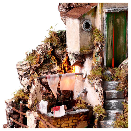 18th Century Style Nativity Scene with Washhouse 60x60x40 cm Neapolitan Style 10-12 cm 8